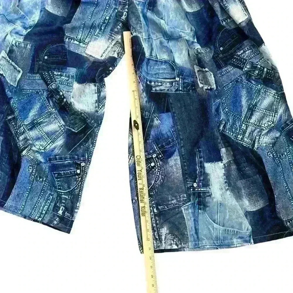 NWT Live 4 Truth Palazzo Straight Leg Print Maxi Pants Denim Design women Med. - Picture 6 of 13